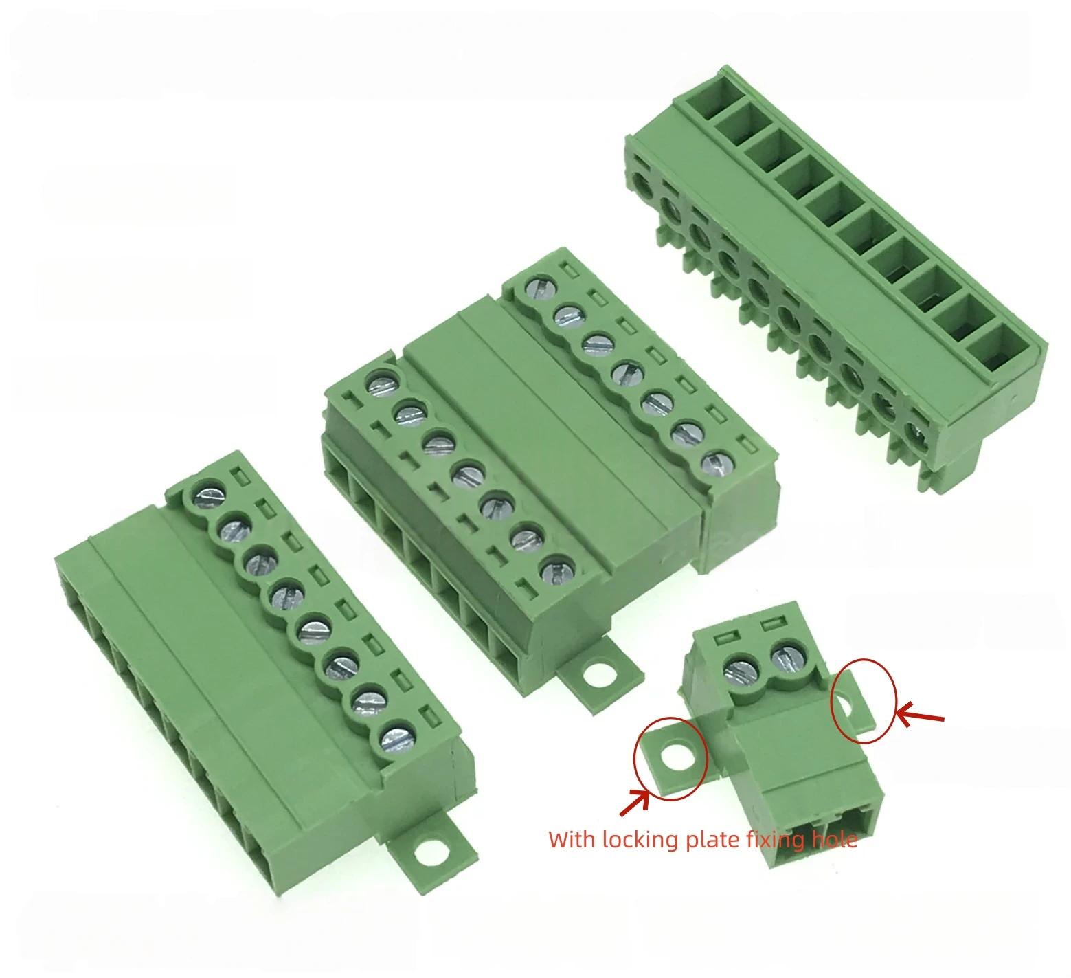 (5 Sets) 15EDGRKC + 15EDGK 3.81mm 2EDGRKC 3.81 Solderless Butt Joint with Fixed Panel Hole Locking Board Male and Female 2~24P