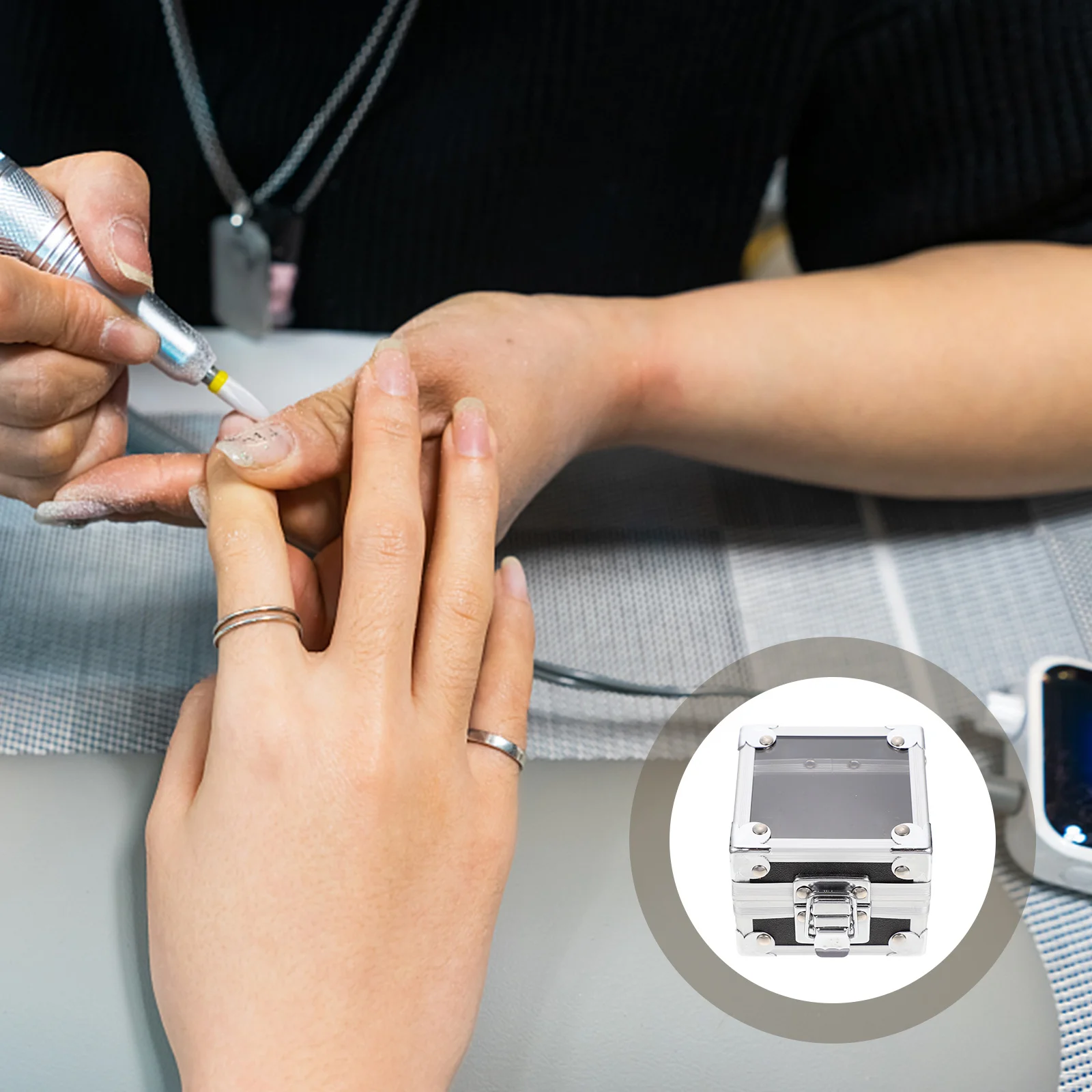 Organizador de Brocas para Unhas Profissional, Estojo de Acrílico Transparente para Armazenamento de Cabeçotes de Polimento de Arte de Unhas e Uso em Salão em Casa