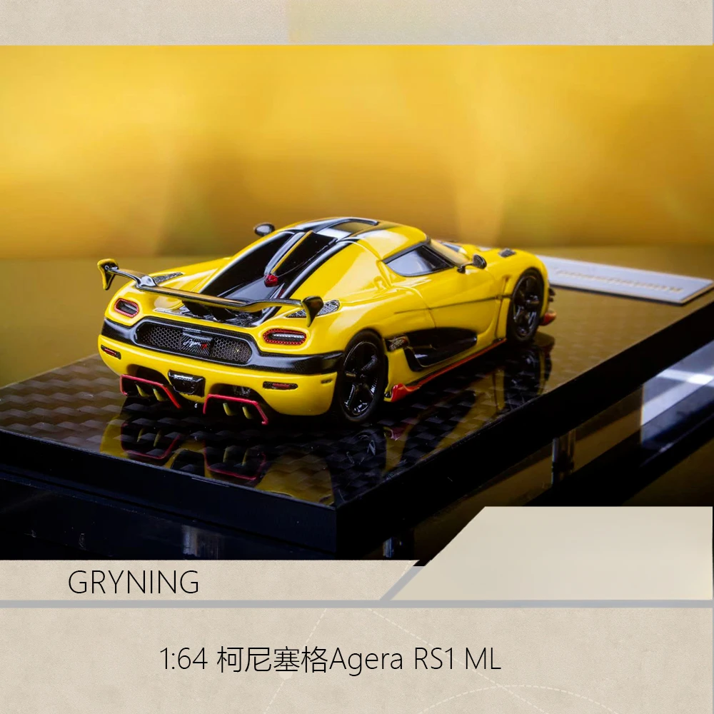 In Stock GRYNING 1:64 Koenigsegg Agera RS1 ML Blue and White Supercar Resin Car Model