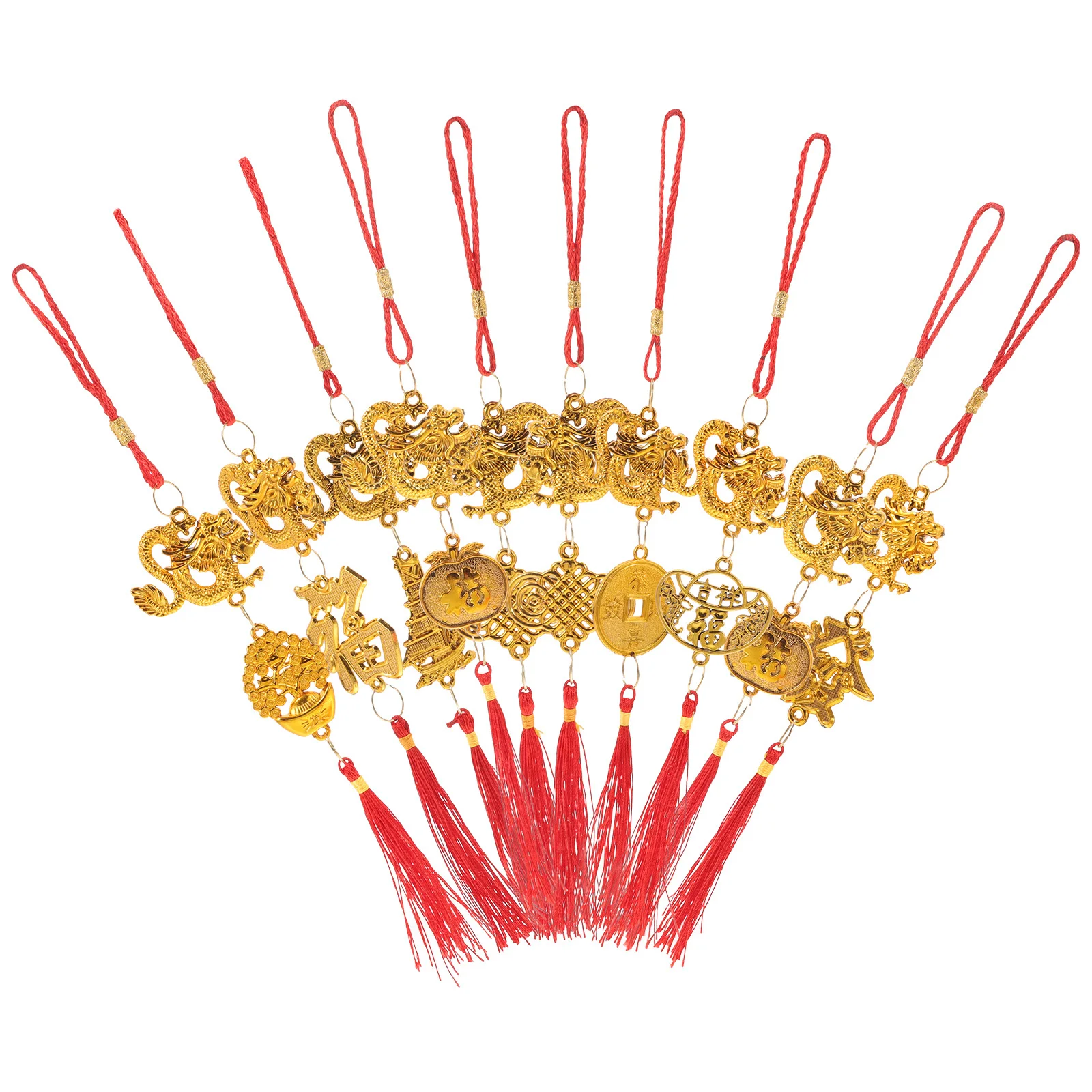 10 قطعة 2024 زودياك التنين زينة معلقة النمط الصيني السنة الجديدة المعلقات للمنزل مهرجان الربيع الباب ديكور حلية #2