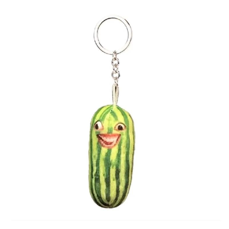 Fruit Doll Pendant Playful Watermelon Strips Plush Keychain Plush Material