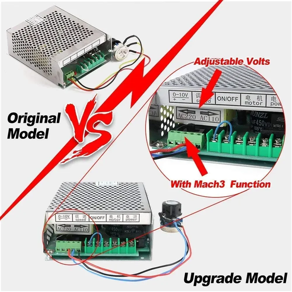 Yofuly 500W mandrino + alimentatore motore + morsetti 52mm per macchina