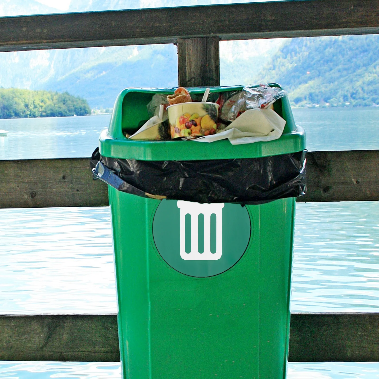 

2 Sheets Trash Can Sticker Garbage Label Self-Adhesive Waste Sorting Sticker Recycling Sign for Trash Bin Durable PVC Outdoor