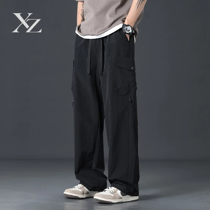 Premium Durable Men's Baggy Cargo Pants, Lightweight Wrinkle-Resistant Wide-Leg Hip-Hop Streetwear For 2026 Casual Trousers