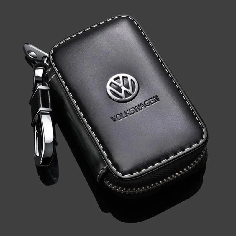 Leather Car Key Bag Keychain Protective Case for Volkswagen Passat Santana Touareg Tiguan Golf Jetta Beetle Scirocco POLO CC MK7