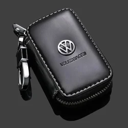 Leather Car Key Bag Keychain Protective Case for Volkswagen Passat Santana Touareg Tiguan Golf Jetta Beetle Scirocco POLO CC MK7