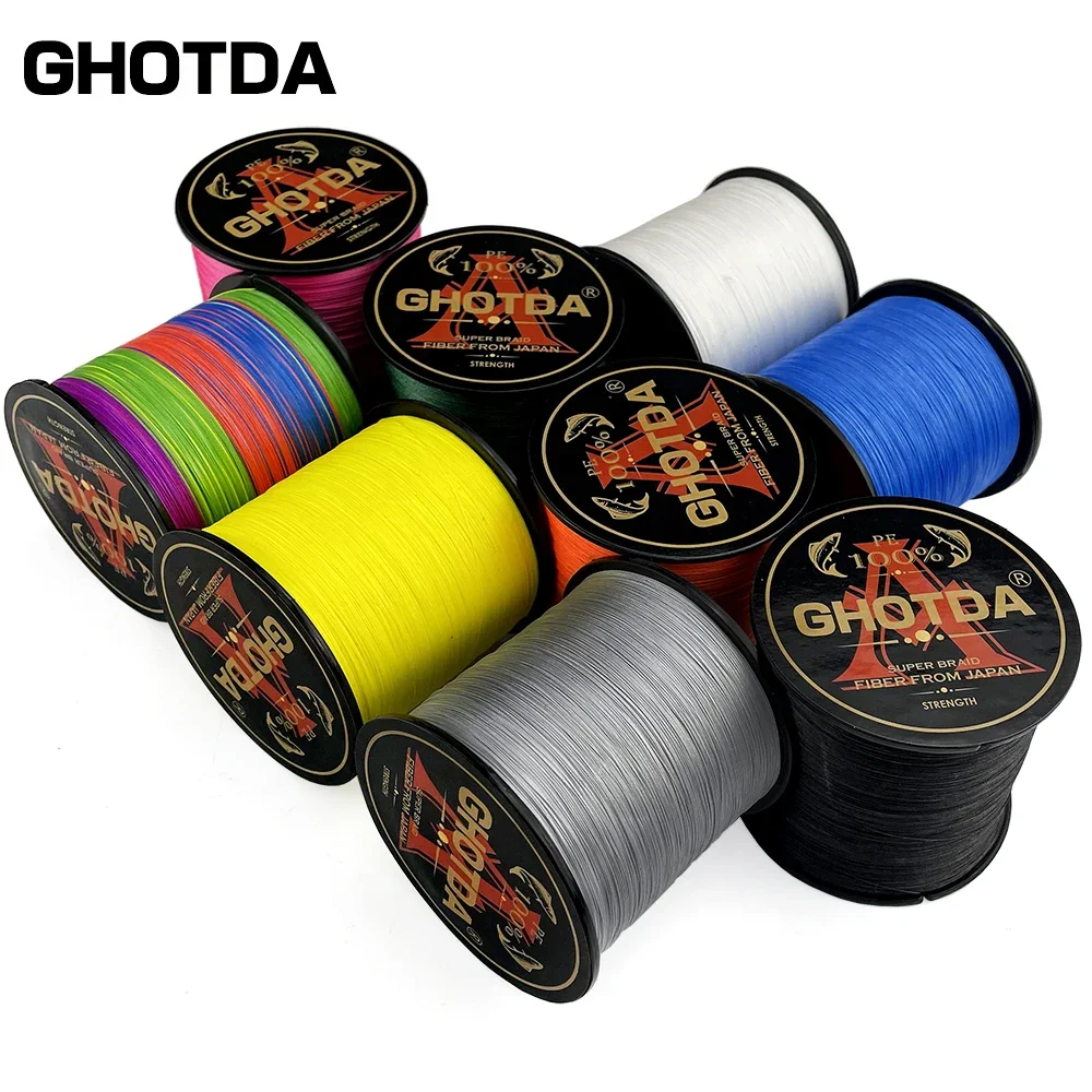 GHOTDA-sedal de pesca trenzado de PE, multifilamento para pesca de carpa, 300M, 4 hebras, 8 hebras