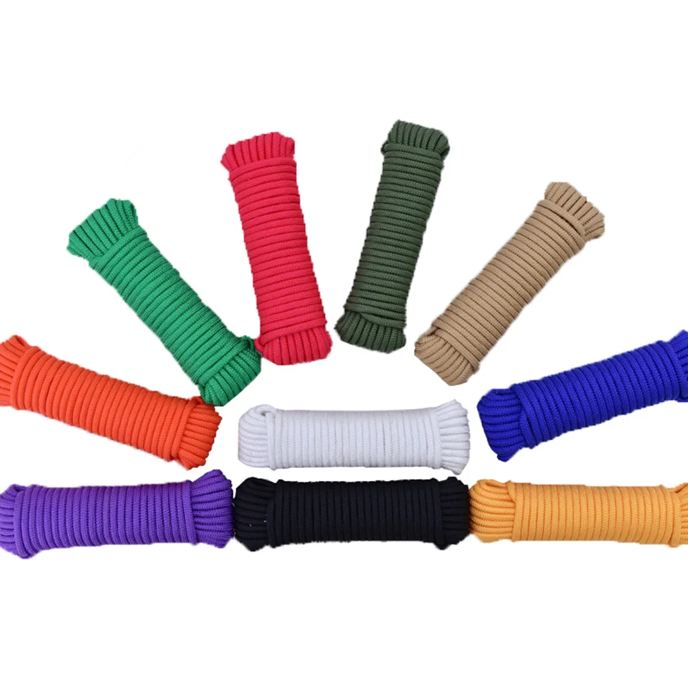 Dia.4mm  Tents Rope Paracord Lanyard Rope One Core Solid for Outdoor Camping Climbing Rope Hiking DIY Bracelet