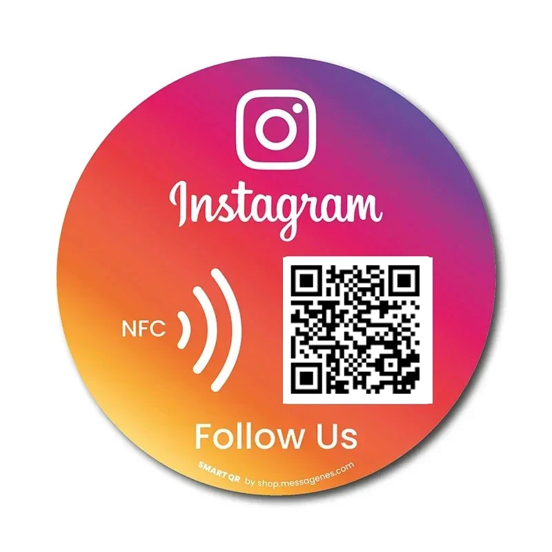 علامة وسائط الأعمال الاجتماعية ، اضغط على NFC تابعنا على Instagram ، علامة رمز الاستجابة السريعة ، مراجعة جوجل ، بطاقة Facebook لمتجر التسوق ، تصميم مجاني