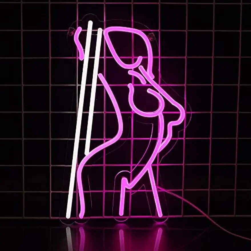 女性のためのポータブルLEDネオンランプ,セクシー,ピンク,女の子の部屋の装飾,調光可能な記号,バーパーティー,家庭,寝室,壁,食堂の装飾,ギフト