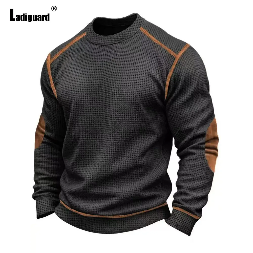 2026 Men's Patchwork T-shirt Men Long Sleeve Fashion Basic Cotton Tops Latest Spring Casual Vintage Pullovers Sexy Mens clothing