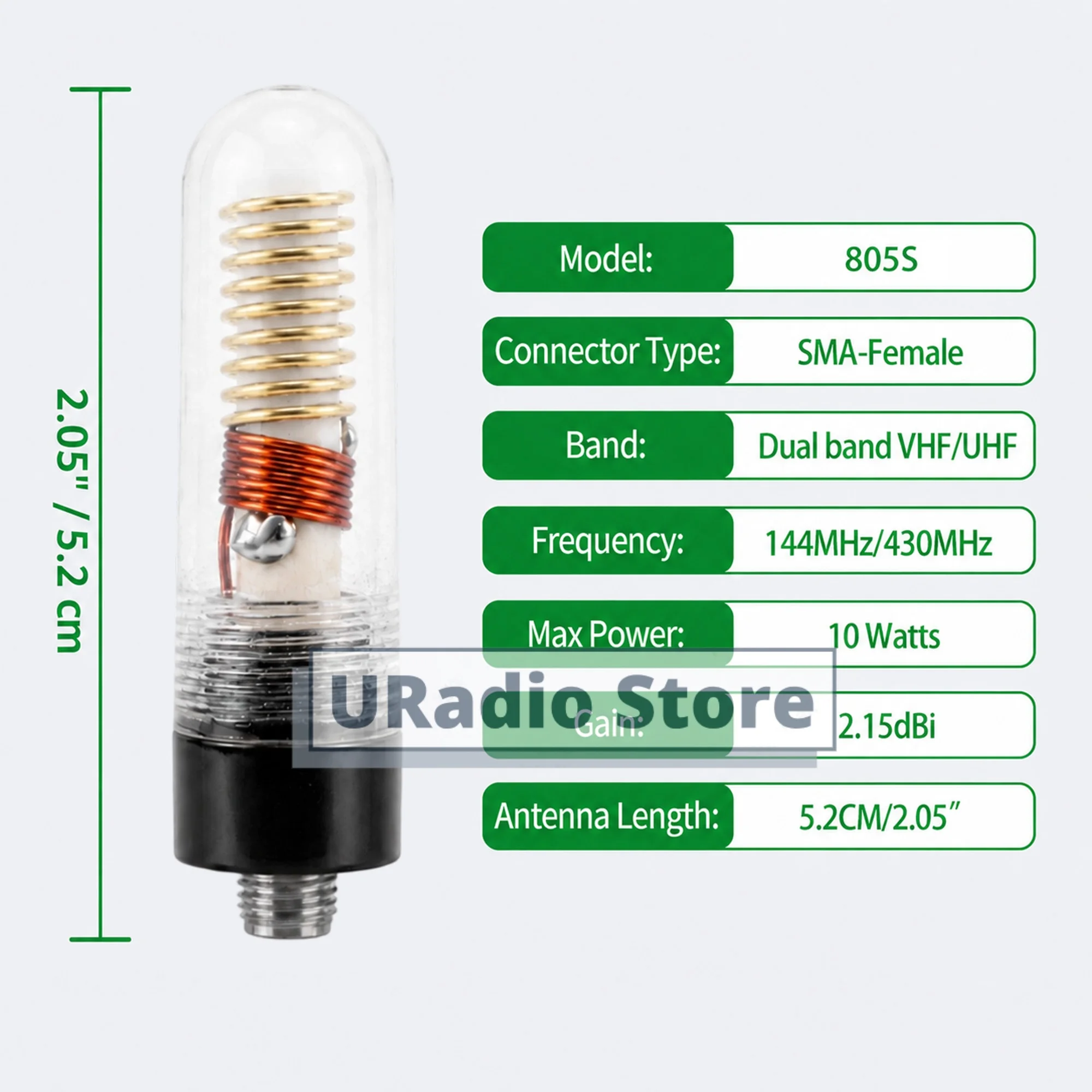 1/2/5PCS 805S Mini Transparent Antenna Walkie Talkie Aerial SMA-Female 5CM High Gain 10W For Mini-5 DM-32 UV21 Radio Accessories