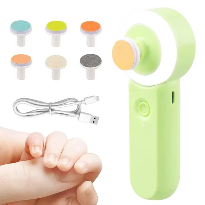 Baby nail trimmer Safe electric nail clipper set with light, suitable for newborns, toddlers, children's toes and nail care
