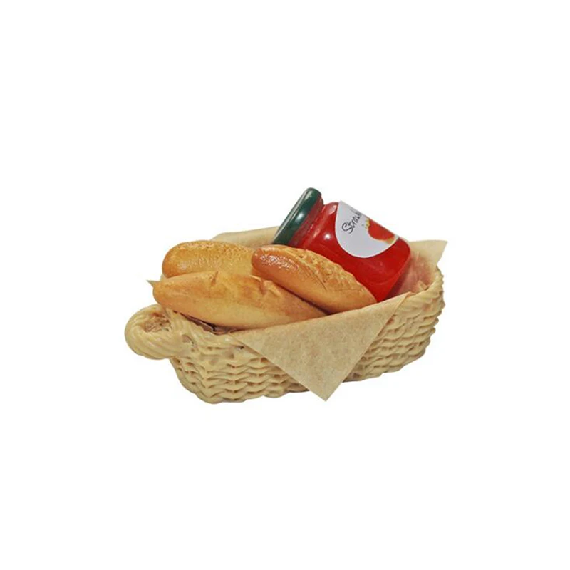 1Pc Puppenhaus Miniatur Marmelade Toast Korb Modell Mini Simulation Puppe Haus Lebensmittel Spielzeug Dekor Zubehör