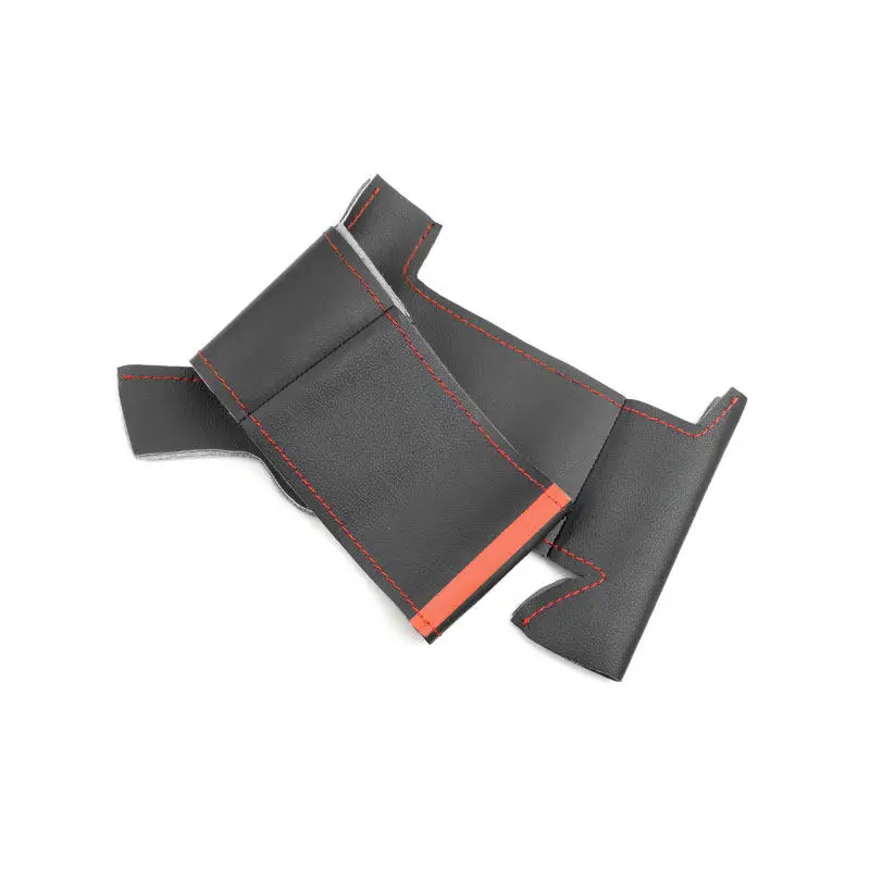 Car Interior Steering Wheel Cover Soft Microfiber Leather Trim Accessories For Peugeot 208 2008 2014 2015 2016 2017 2018 Red bar