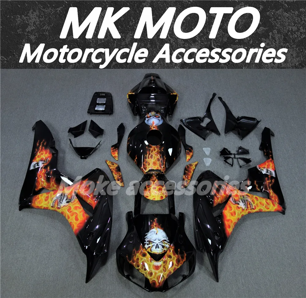 

Motorcycle Fairings Kit Fit For Cbr1000rr 2006-2007 Bodywork Set High Quality ABS Injection New Black Flame Skull