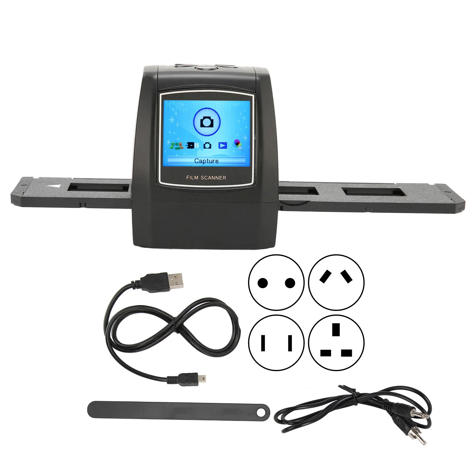 Film Scanner Small Portable Multifunction 2.4in LCD Screen Film Scanner for 35mm 135mm Slide Film Negatives Negative Scanner