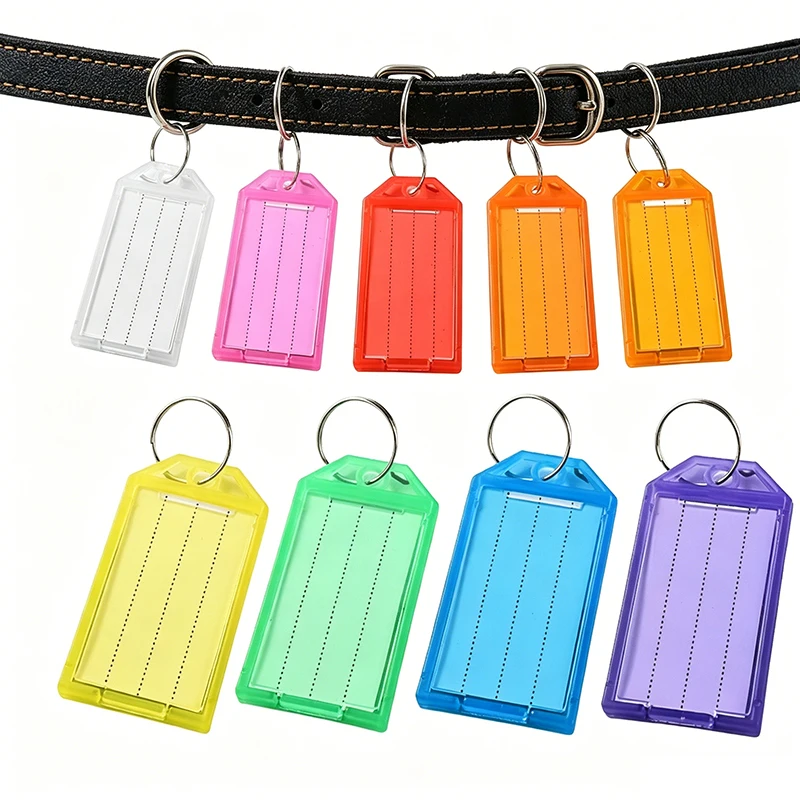 12/24/36PCS Colorful Key Tags Plastic Flap Keychain with Split Ring Information Labels Suitable for Luggage Mark Key Sorting ZYF