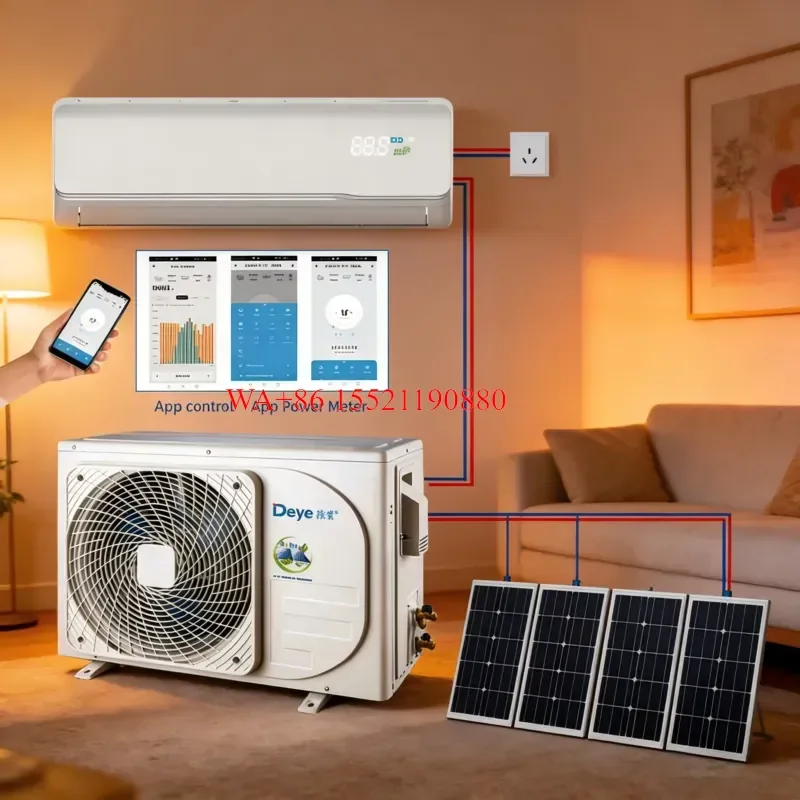 WMWMNU for Deye Hybrid AC DC Solar Air Conditioner Split Wall Mounted 100 Percent Solar Energy Household Use 24000 BTU
