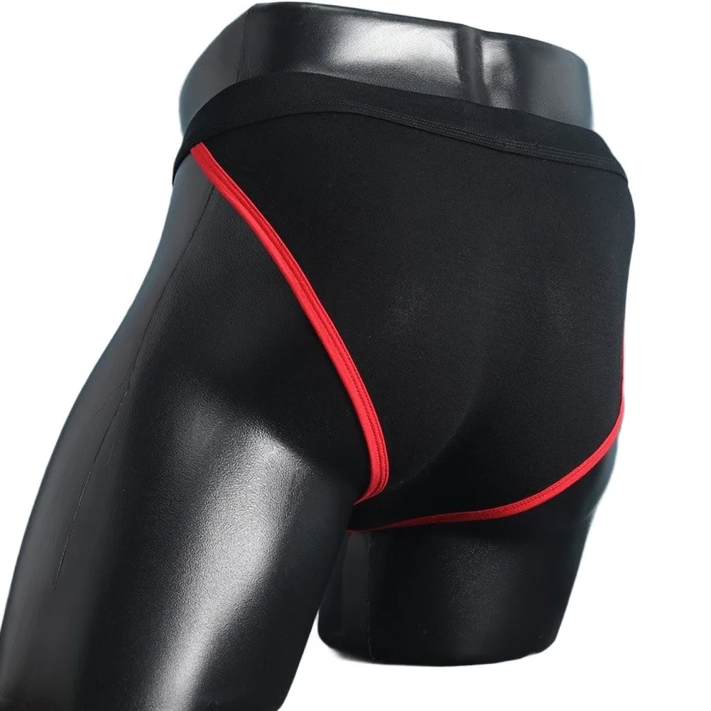 Simple Contrast Color Briefs Men's Underwear Bulge Pouch High Fork Underpants Elastic Breathable Bikini Panties