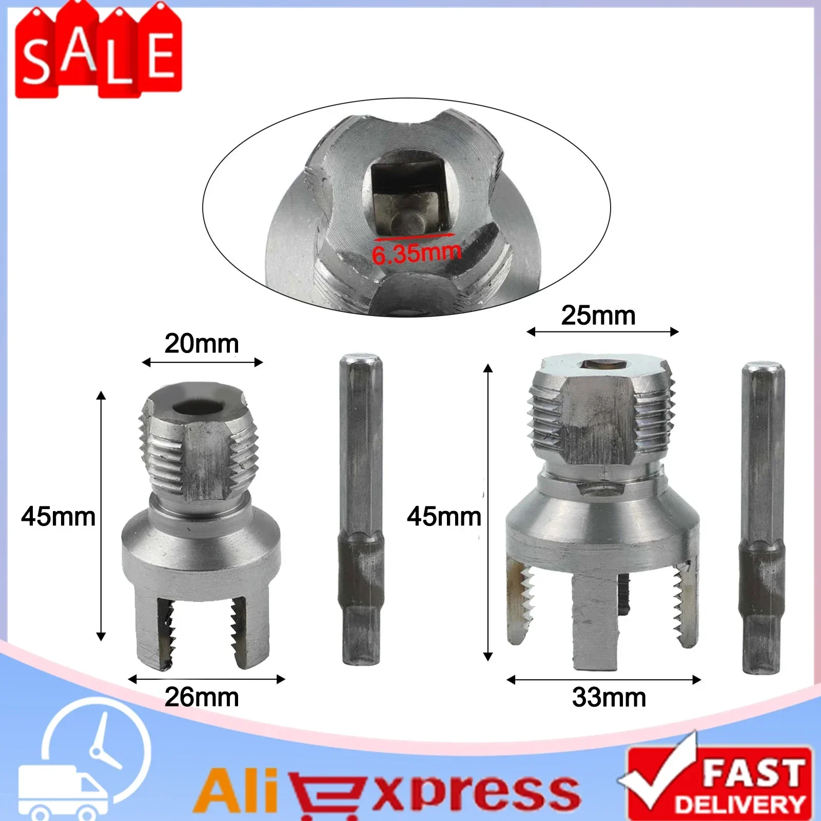 

2Pcs 20MM+25MM Water Pipe Threader Tapping Tool Internal Thread External Thread Integrated Die Water Pipe For PPR Pipes Cutting