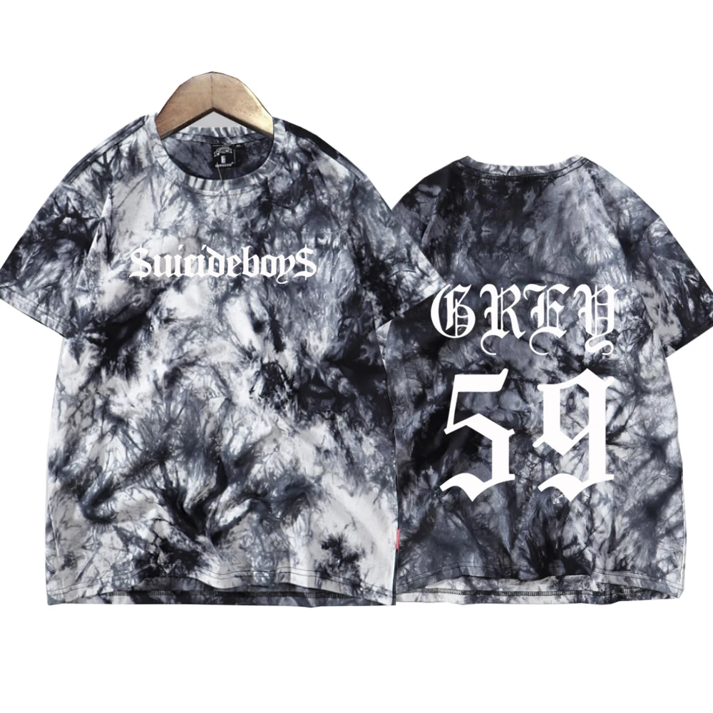 Suicideboys G59 Rapper Hip Hop Music Shirts Tie Dye Harajuku Round Neck Short Sleeve T-Shirt Fans Gift