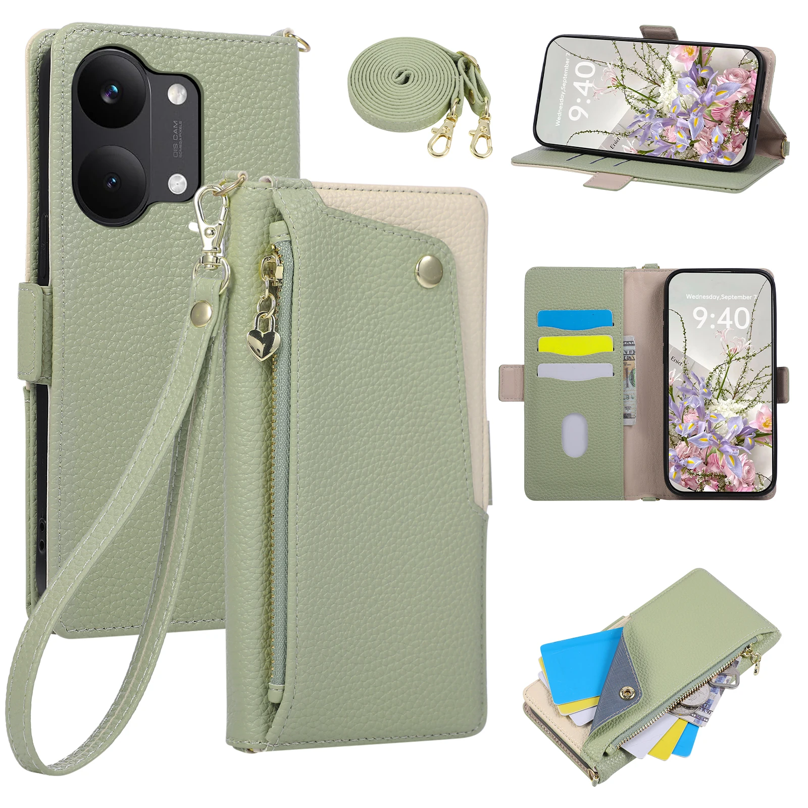 Crossbody Leather for Xiaomi Poco X8 X7 Pro 5G Case Zipper Wallet with Card Holder Cover for Pocco X8 Pro Max PocoX7pro Capa