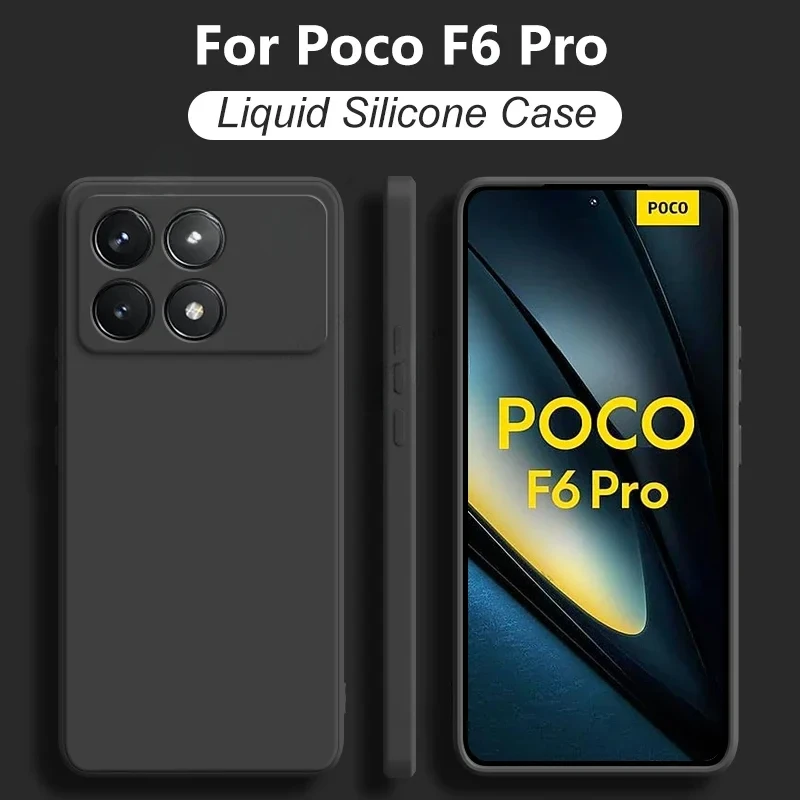 Poco F6 Pro Case Luxury Original Liquid Silicone Soft TPU Cover For Xiaomi  F6Pro PocoF6 Pro Phone Cases