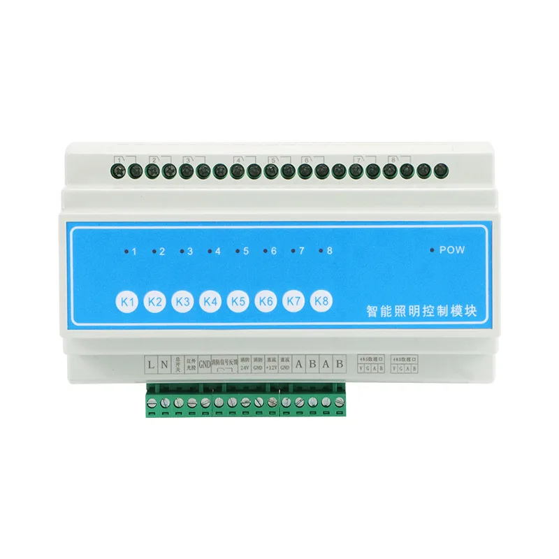 12-Channel 16A Intelligent Lighting Control Module Computer Mobile APP Remote Control Centralized Lighting System Switch Module
