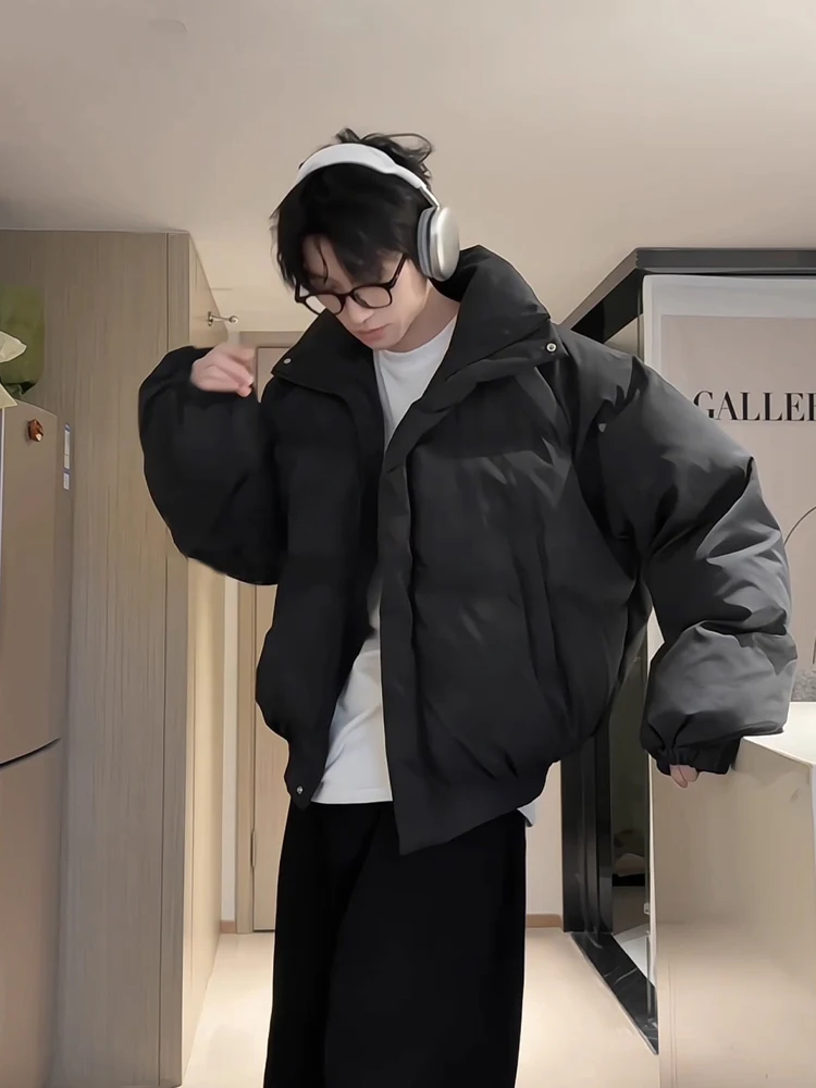 American Dyed Thiened ort Cotton Jaet Heren Winter Faionable Bread Sle Stand Kraag Ritssluiting Kleur Poly...