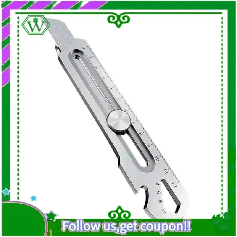 Affidabile -6 in 1 coltello multiuso multifunzione in acciaio inossidabile design per rottura coda/righello/apribottiglie taglierina a scatola retrattile