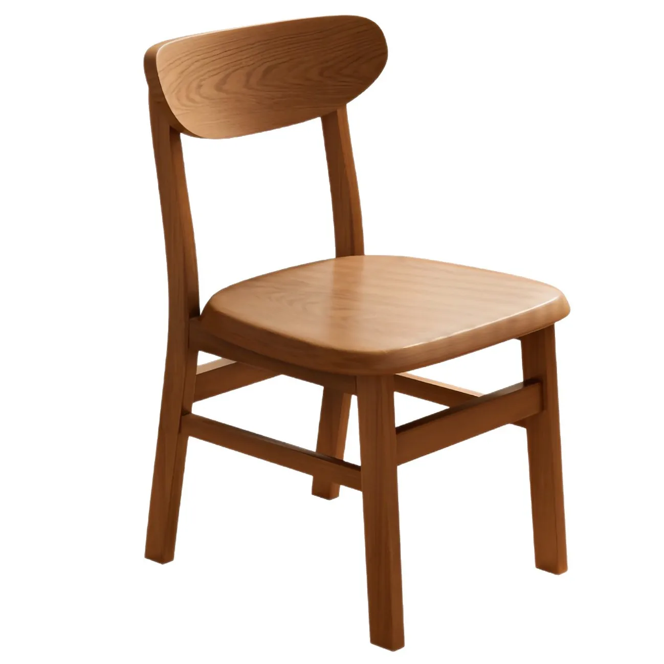 

Solid wood dining chair household small apartment stool with backrest restaurant dining stool walnut simple