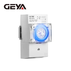 GEYA SUL181h Mechanical Timer Switch 24 Hours Programmable Din Rail Time Switch with Battery 110V-240V