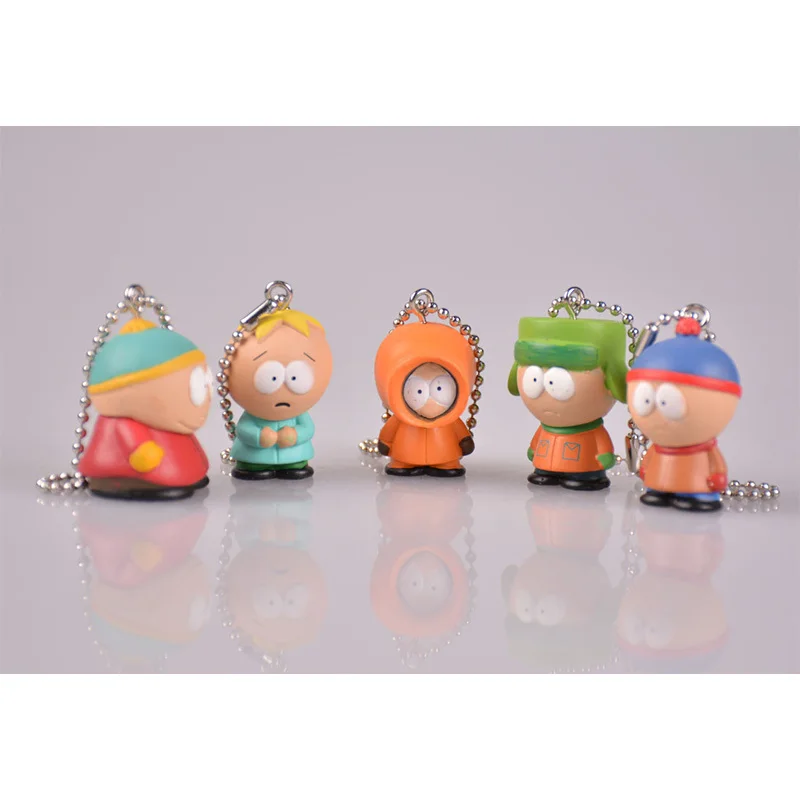 سلسلة مفاتيح على شكل أنيمي من ساوث بارك ، دلايات من كلوريد البولي فينيل ، ألعاب قابلة للتحصيل ، ديكورات ، هدية دمية تمثال ، 5 في كل مجموعة