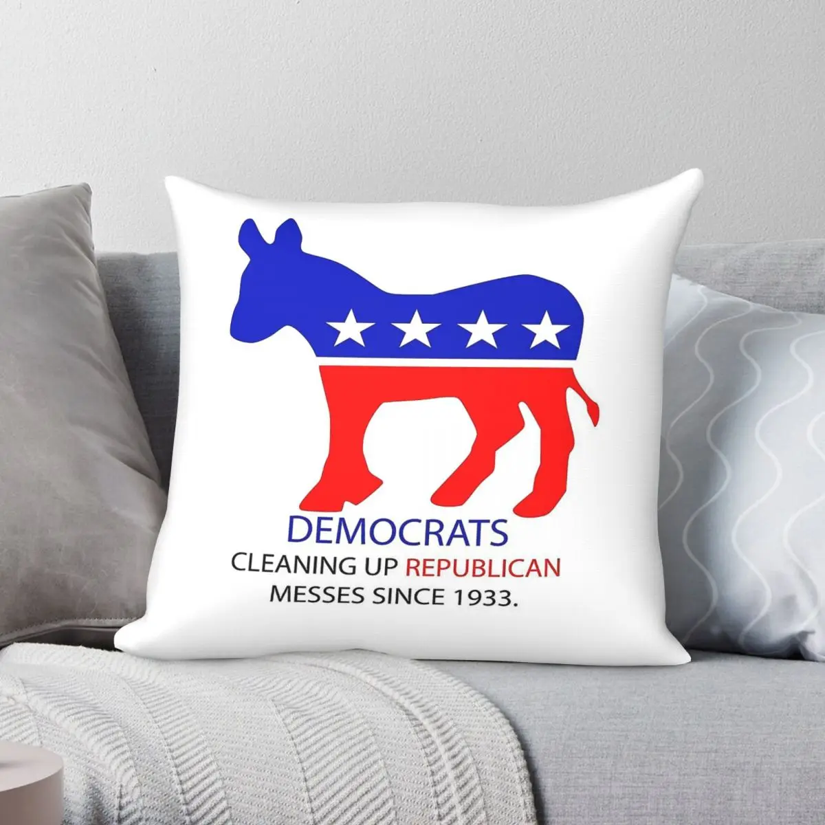 Democrats Cleaning Up Republican Messes Square Pillowcase Polyester Linen Velvet Printed Zip Decor Home Cushion Cover