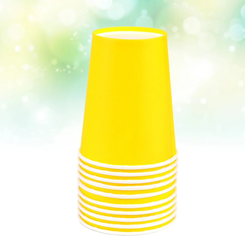 100 قطعة أكواب ورقية سميكة ملونة آمنة للأطفال DIY بها بنفسك الحرفية لوازم الفن رياض الأطفال الحرفية أكواب ورقية للاستعمال مرة واحدة