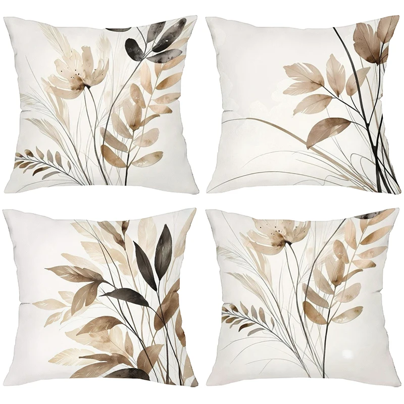 Floral Leaf Patterned Cushions For Modern Home Decor Polyester pillowcase, sofa decorative cushion cov Headboard Pillow