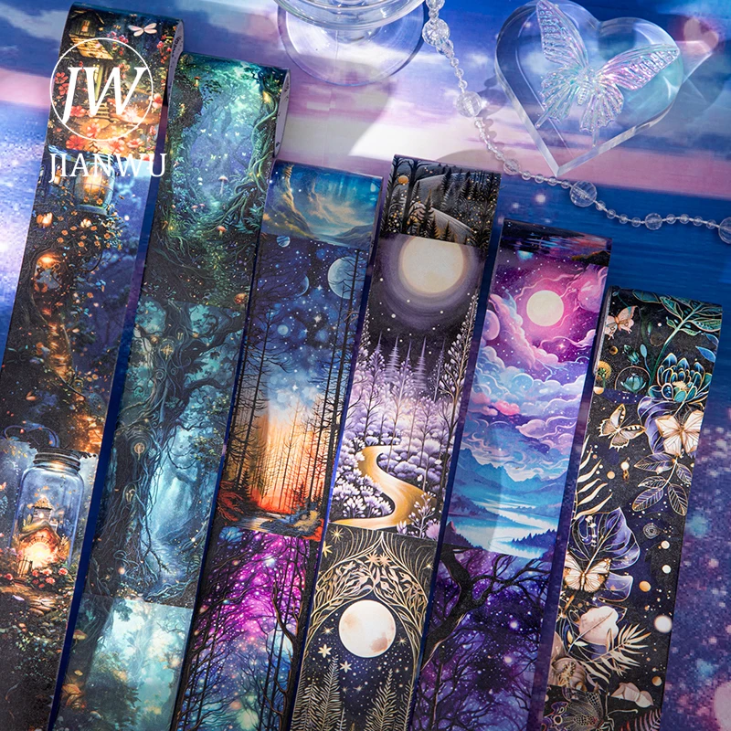 

JIANWU 45mm*200cm Magical Corridor Series Vintage Forest Landscape Material Collage Washi Tape Creative DIY Journal Stationery