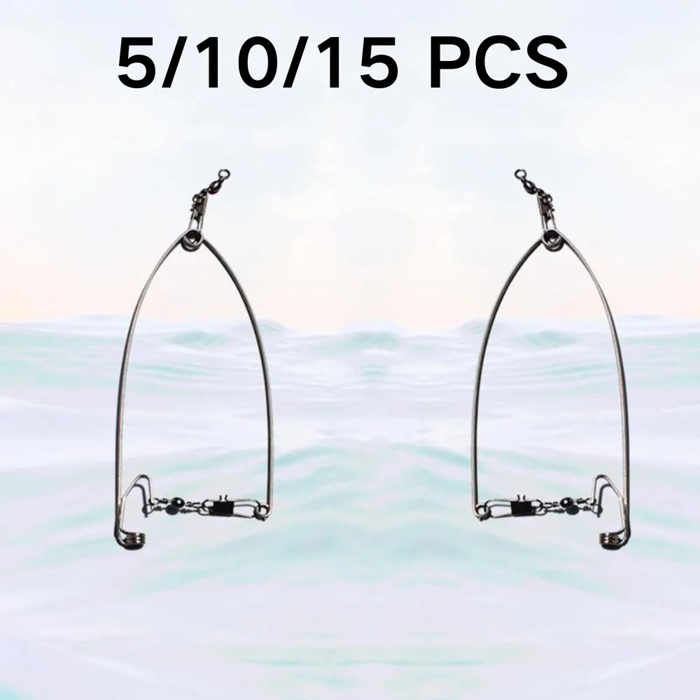 

NEW 5/10PCS Automatic Fishing Hook Trigger With Double Bait Keeper Barbs High Carbon Steel With Anti-rust Fishhooks