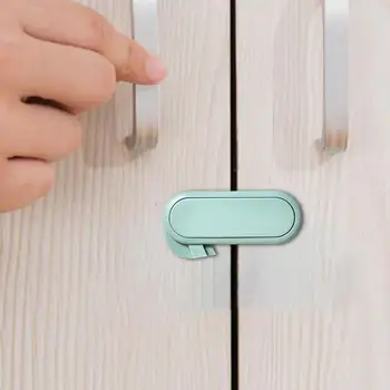 5/10ชิ้นตัวล็อกที่มองไม่เห็นสำหรับมือจับลิ้นชักของเด็กป้องกันการหยิกตัวล็อคประตูตู้เสื้อผ้าตรงข้าม