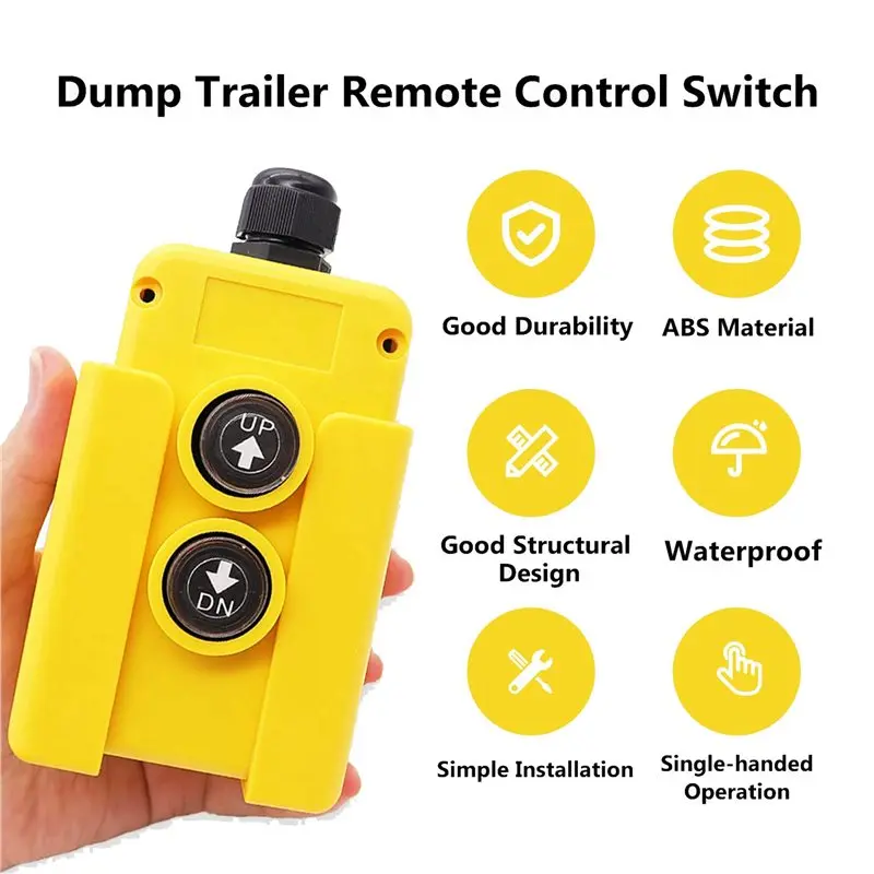 【AC77 Top !! 】5X Dump Trailer Remote Control Switch 12V DC Up Down Control Switch Hydraulic Pump Power Acting Lift Unloading