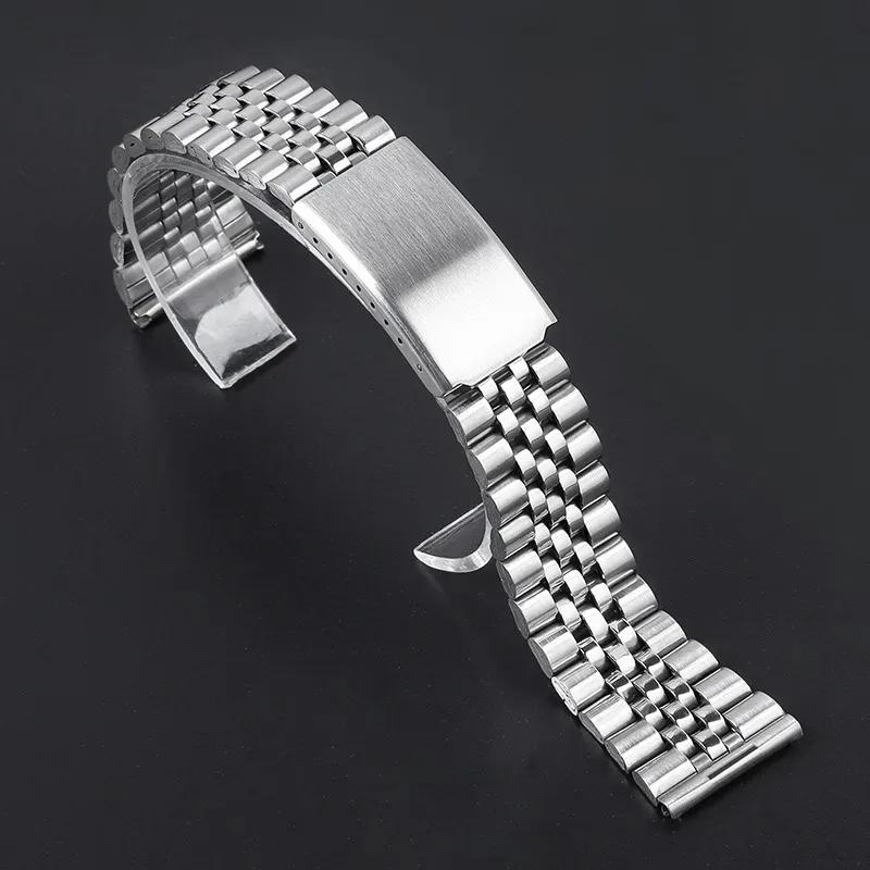 Universal Watch Strap 12mm 14mm 16mm 18mm 20mm 22mm Stainless Steel Watch Band Men Women Bracelet Folding Buckle Loop Wristbelts