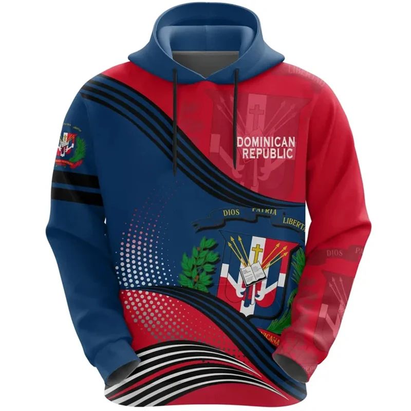 The Dominican Republic Flag Map 3D Print Hoodie For Men Clothes Fashion National Emblem Sweatshirts Casual Male Hoody Women Top