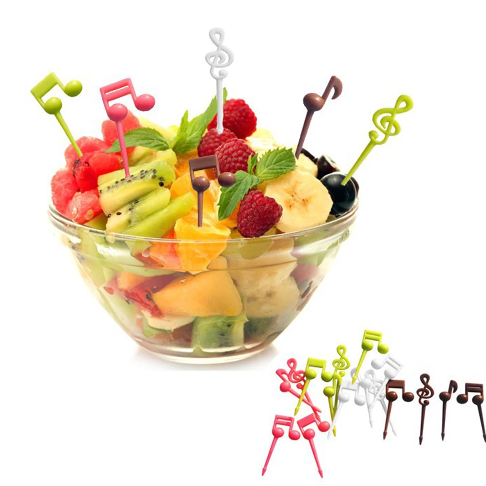 

32pcs Cartoon Fruit Music Note Design Plastic Food Picks s Party Decor Picks ( Each Pack) Eco-Friendly Safe Appetizer
