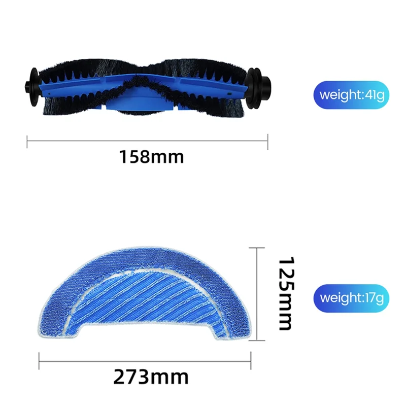 

A69TFor Cecotec Conga 1099 Conga 1990 Connected Robot Vacuum Cleaner Hepa Filter Main Side Brush Mop Cloth Rag Spare Parts