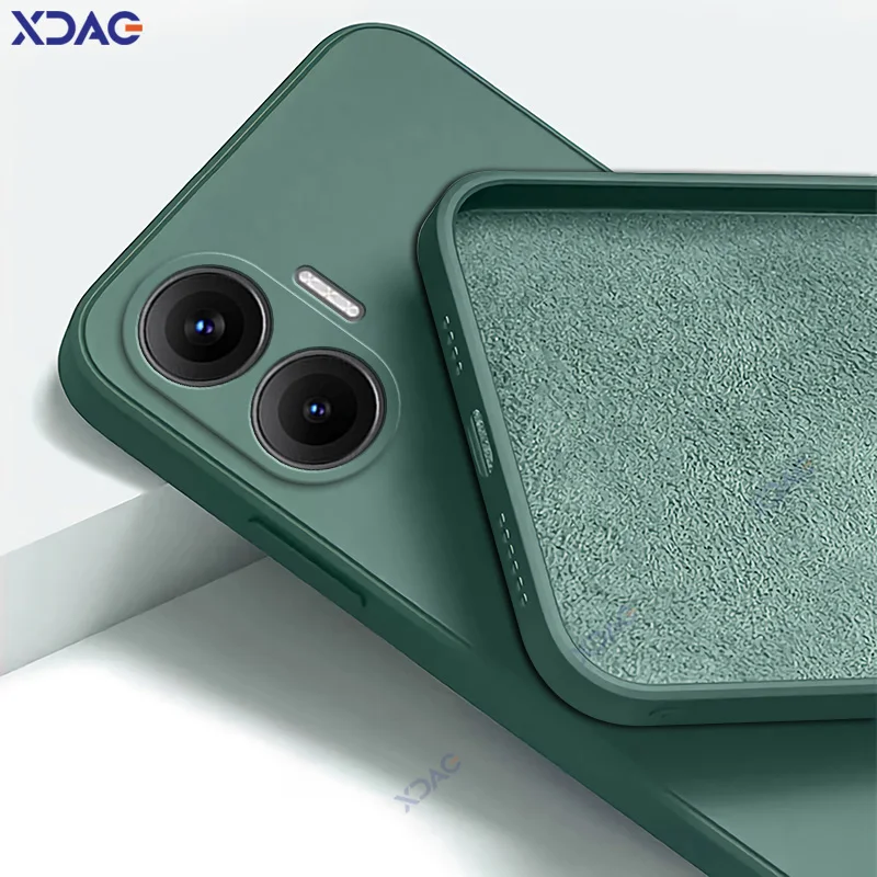 Luxo doces celulares casos para xiaomi poco f7 5g lente proteção pocof7 moda capa macia quadrado líquido silicone armadura coque