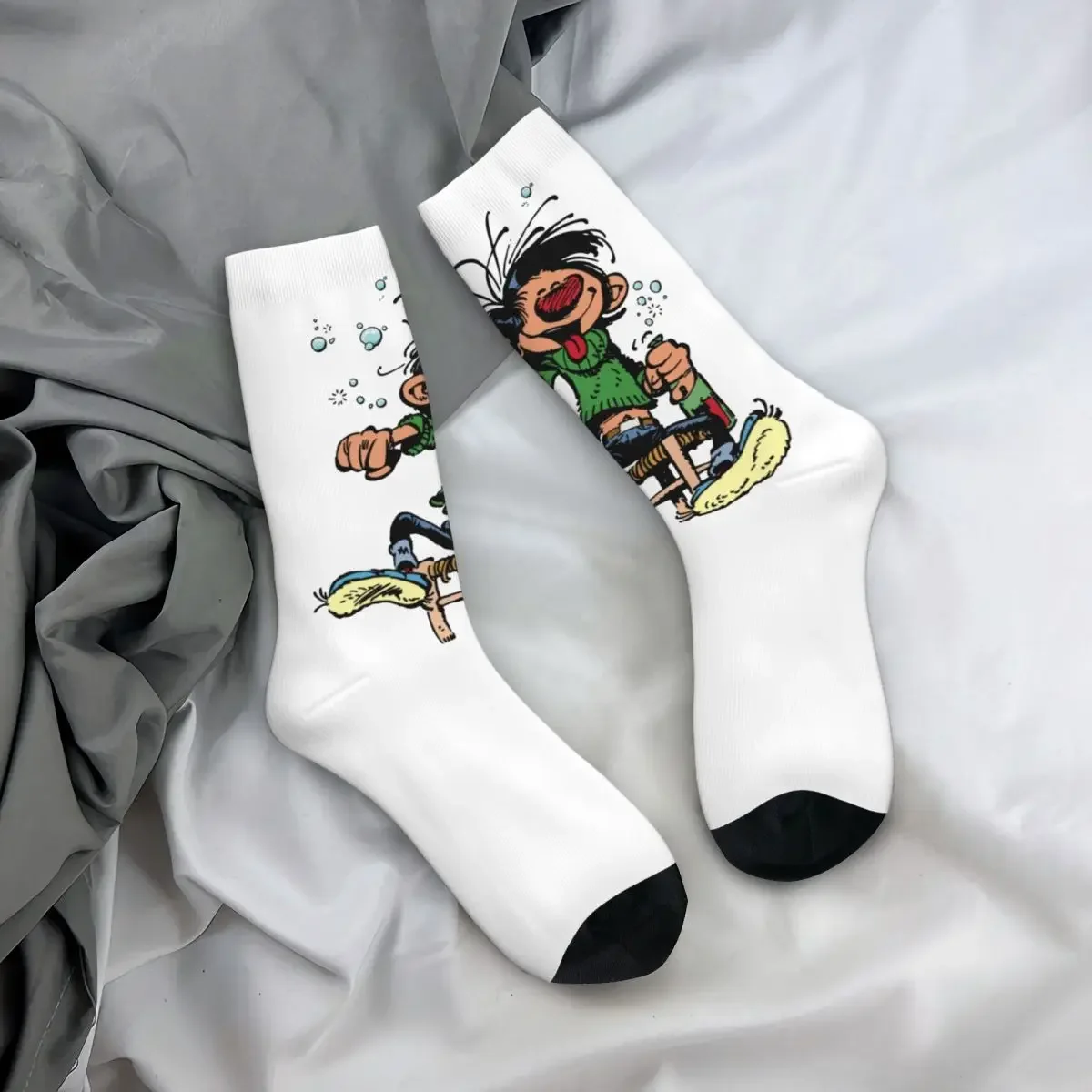 Chaussettes de skateboard non ald colorées pour hommes et femmes, respirantes, mignonnes, Gomer, Goof, Gaston, Lagaffe