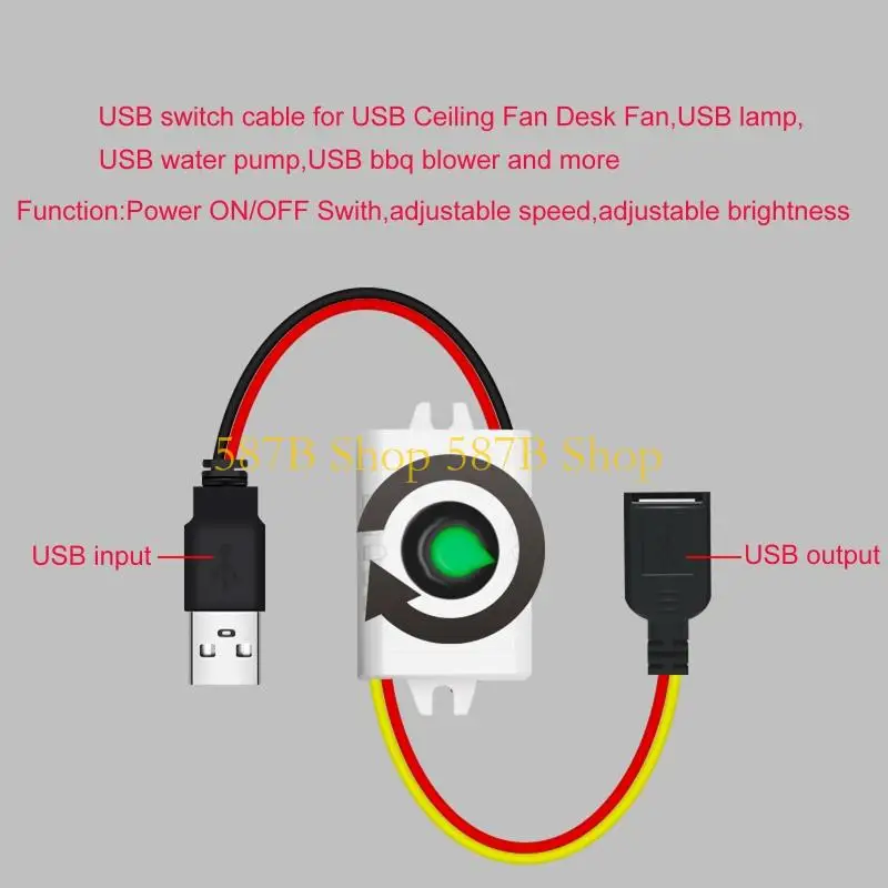 587B DC5V Dimmable USB LED مفاتيح Dimmer Dimmer مفاتيح سطوع قابلة للضبط إكسسوارات وحدة التحكم في ضوء الشريط LED