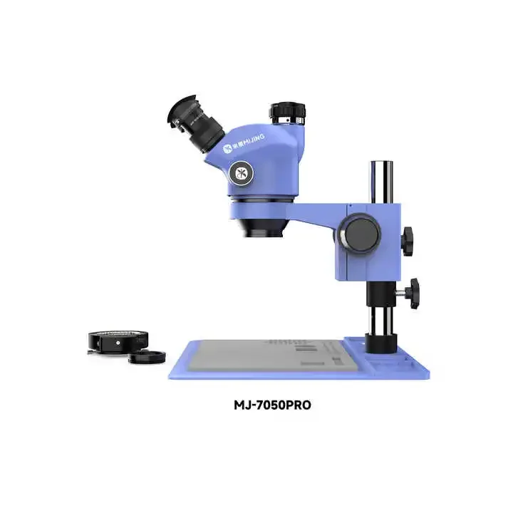 New Adjustable Trinocular Zoom Stereo Microscope MIJING MJ-7050PRO 7-50X Mobile Phone Repair Trinocular Microscope LED Ring Ligh