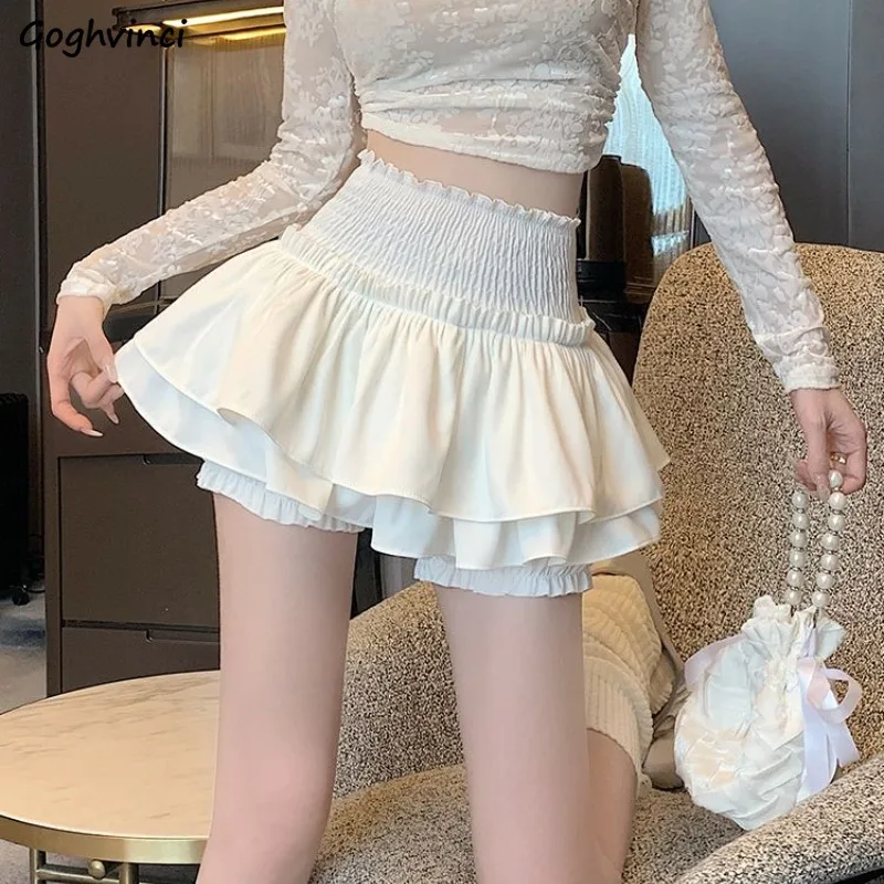 A-line Cake Skirts Women Anti-exposure All-match Daily Popular College Ins High Waist Balletcore Sweet Sexy Girls Korean Fashion